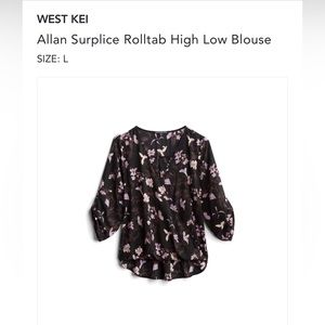 STITCH FIX - West Kei Allan Surplice Rolltab High Low blouse